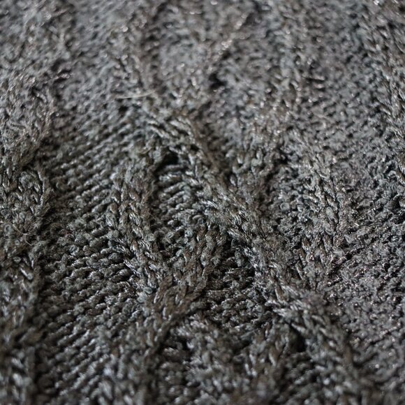 Dana Buchman Black Textured Cable Knit Round Neck Pullover Sweater Medium - Picture 12 of 12